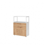 Regalschrank FlexWall, VFW38K1RGWRBS weiß, asteiche 2 Fachböden 80,0 x 40,0 x 109,8 cm