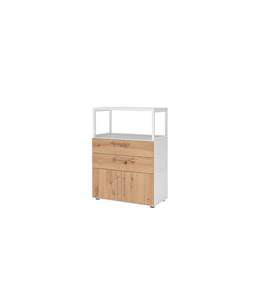 Regalschrank FlexWall, VFW38K1RGWRBS weiß, asteiche 2 Fachböden 80,0 x 40,0 x 109,8 cm