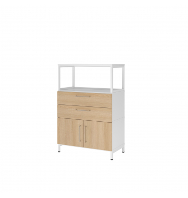 Kombischrank FlexWall 3OH 1offen Sockel weißeiche