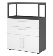 Regalschrank FlexWall, VFW38K1RGGWBS grafit, weiß 2 Fachböden 80,0 x 40,0 x 109,8 cm