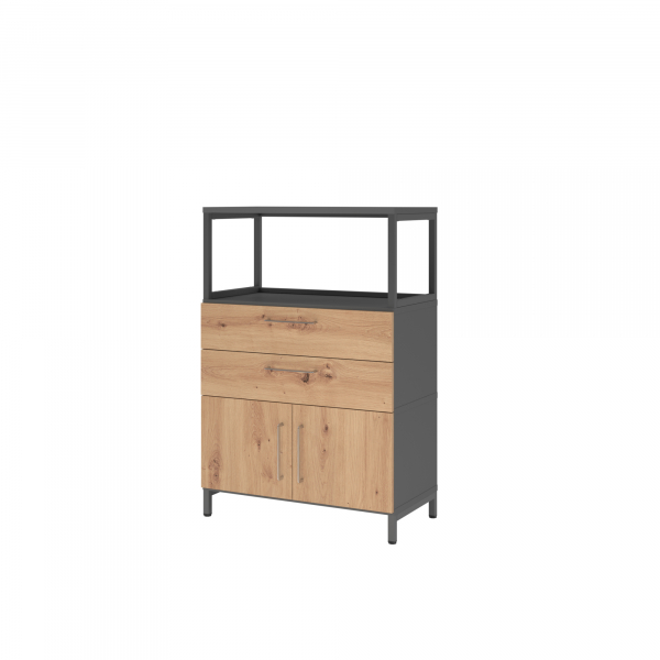 4032062308226 - Regalschrank FlexWall VFW38K1RUGRBS nein 2 OH grafit asteiche 80x118x417cm (BxHxT) 4032062308226 Hammerbacher