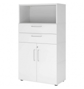 Regalschrank FlexWall VFW48K2KG/W/W/BS, abschlie&szlig;bar, 3 OH, wei&szlig;, 80x145x40cm (BxHxT)