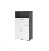 Regalschrank FlexWall, VFW48K2KGGWBS grafit, weiß 1 Fachboden 80,0 x 40,0 x 145,0 cm