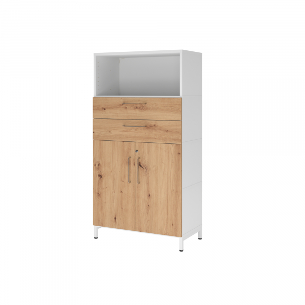 4032062308318 - Regalschrank FlexWall VFW48K2KUWRBS abschließbar 3 OH weiß eiche 80x1532x417cm (BxHxT) 4032062308318 Hammerbacher