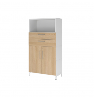 Kombischrank FlexWall 4OH Sockel weißeiche