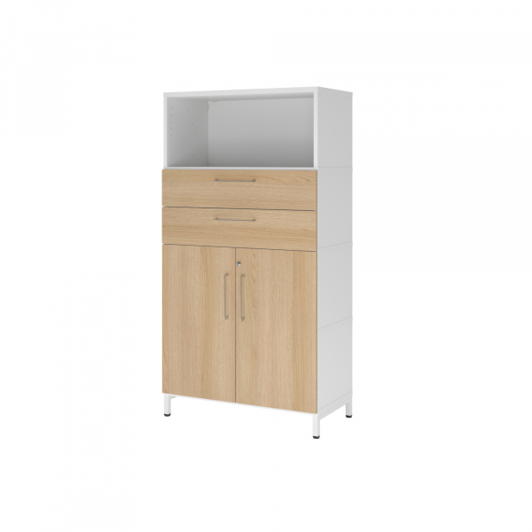 4032062308325 - Regalschrank FlexWall VFW48K2KUWEBS abschließbar 3 OH weiß eiche 80x1532x417cm (BxHxT) 4032062308325 Hammerbacher