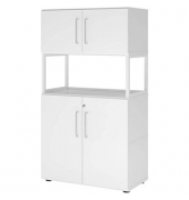 Regalschrank FlexWall VFW48K5RG/W/W/BS, abschlie&szlig;bar, 4 OH, wei&szlig;, 80x145x40cm (BxHxT)