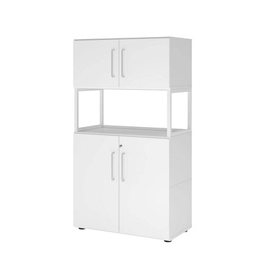 Regalschrank FlexWall VFW48K5RG/W/W/BS, abschlie&szlig;bar, 4 OH, wei&szlig;, 80x145x40cm (BxHxT)