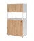 Regalschrank FlexWall VFW48K5RG/W/R/BS, abschlie&szlig;bar, 4 OH, wei&szlig;/asteiche, 80x145x40cm (BxHxT)