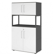 Regalschrank FlexWall VFW48K5RG/G/W/BS, abschlie&szlig;bar, 4 OH, grafit/wei&szlig;, 80x145x40cm (BxHxT)