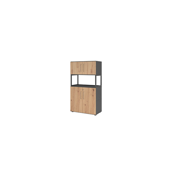 4032062308400 - Regalschrank FlexWall VFW48K5RG G R BS abschließbar 4 OH grafit asteiche 80x145x40cm (BxHxT) 4032062308400 Hammerbacher