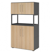 Regalschrank FlexWall, VFW48K5RGGEBS grafit, eiche 1 Fachboden 80,0 x 40,0 x 145,0 cm