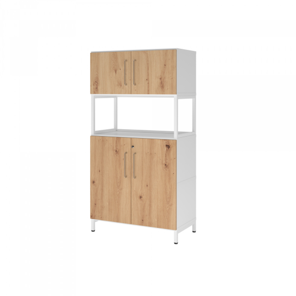 4032062308431 - Regalschrank FlexWall VFW48K5RUWRBS abschließbar 4 OH weiß eiche 80x1532x417cm (BxHxT) 4032062308431 Hammerbacher