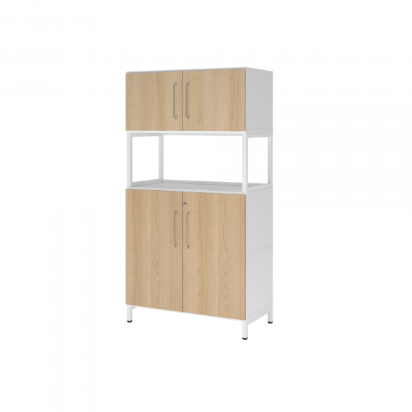 4032062308448 - Regalschrank FlexWall VFW48K5RUWEBS abschließbar 4 OH weiß eiche 80x1532x417cm (BxHxT) 4032062308448 Hammerbacher