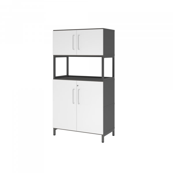 4032062308455 - Regalschrank FlexWall VFW48K5RUGWBS abschließbar 4 OH grafit weiß 80x1532x417cm (BxHxT) 4032062308455 Hammerbacher