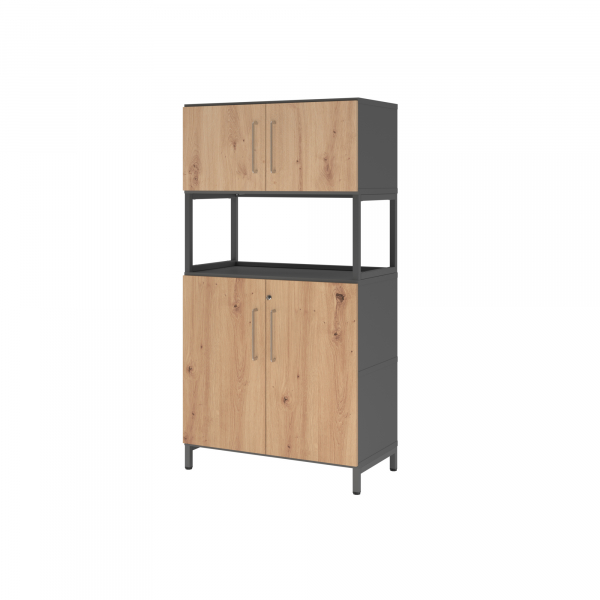4032062308462 - Regalschrank FlexWall VFW48K5RUGRBS abschließbar 4 OH grafit asteiche 80x1532x417cm (BxHxT) 4032062308462 Hammerbacher