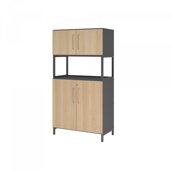 4032062308479 - Regalschrank FlexWall VFW48K5RUGEBS abschließbar 4 OH grafit eiche 80x1532x417cm (BxHxT) 4032062308479 Hammerbacher