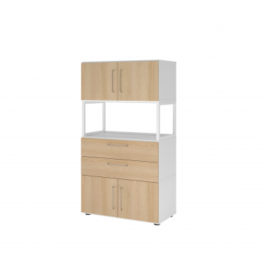 Kombischrank FlexWall 4OH 1offen weißeiche