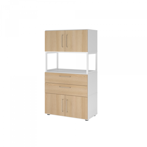 4032062308509 - Regalschrank FlexWall VFW48K7RGWEBS nein 3 OH weiß eiche 80x1452x417cm (BxHxT) 4032062308509 Hammerbacher