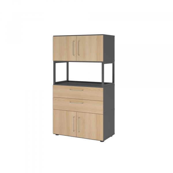 4032062308530 - Regalschrank FlexWall VFW48K7RGGEBS nein 3 OH grafit eiche 80x1452x417cm (BxHxT) 4032062308530 Hammerbacher