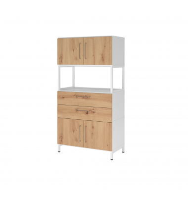 Regalschrank FlexWall VFW48K7RUWRBS, nein, 3 OH, wei&szlig;/eiche, 80x153,2x41,7cm (BxHxT)