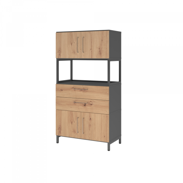 4032062308585 - Regalschrank FlexWall VFW48K7RUGRBS nein 3 OH grafit asteiche 80x1532x417cm (BxHxT) 4032062308585 Hammerbacher