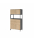 Kombischrank FlexWall 4OH 1offen Sockel graphiteiche