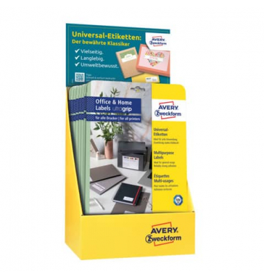 Universal-Etiketten, mit ultragrip, Thekendisplay Universal 6125, weiß