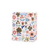 Geschenktasche 13661980000, allgemein, Schleifenband mit Anhänger, Blumen, 26cm x 32cm