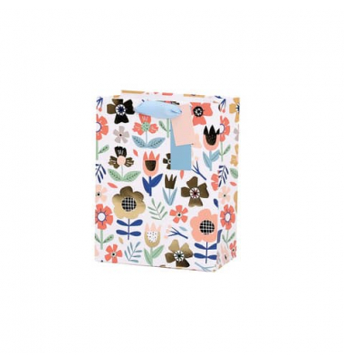 Geschenktasche 13691980000, allgemein, Schleifenband mit Anhänger, Blumen, 180mm x 230mm