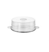 Tortenplatte mit 2 Hauben transparentsilber 30,0 cm
