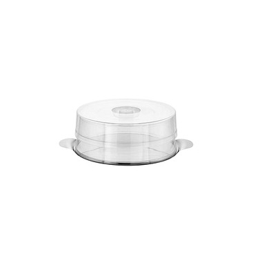 Tortenplatte mit 2 Hauben transparentsilber 30,0 cm