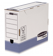 Archivbox System 0026401, A4, wei&szlig;/blau, innen 26x7,7x31,5cm (TxBxH), Recyclingkarton
