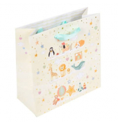 Geschenktasche 46 625, allgemein, Schleifenband mit Karte, Toy Zoo, 180mm x 180mm