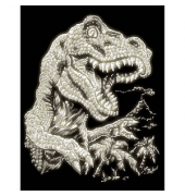 Kratzbild Tyrannosaurus leuchtende Farbe