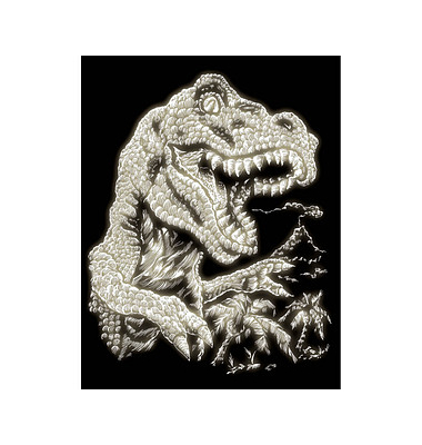 Kratzbild Tyrannosaurus leuchtende Farbe