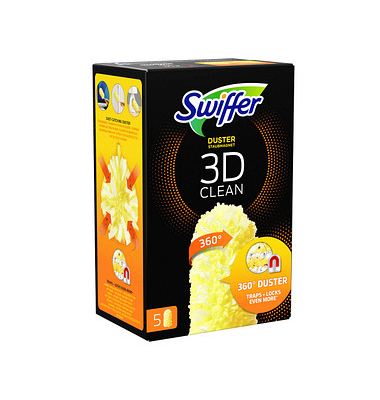 DUSTER STAUBMAGNET 360 3D Clean Staubfangtücher Mikrofaser, 5 Tücher