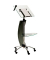Stehpult mobil LUXE, höhenverstellbar 105-145cm (H), 62x62cm (BxT), rechteckig, transparent / chrom