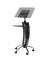Stehpult mobil LUXE, höhenverstellbar 105-145cm (H), 62x62cm (BxT), rechteckig, transparent / chrom