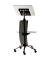 Stehpult mobil LUXE, höhenverstellbar 105-145cm (H), 62x62cm (BxT), rechteckig, transparent / chrom
