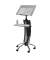 Stehpult mobil LUXE, höhenverstellbar 105-145cm (H), 62x62cm (BxT), rechteckig, transparent / chrom