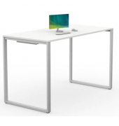 Stehtisch WNSK23NNNZ-BICZ+NBQ6N0SN-AL 110cm (H), 180x90cm (BxT), rechteckig, weiß / silber
