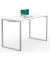 Stehtisch WNSK23NNNZ-BICZ+NBQ6N0SN-AL 110cm (H), 180x90cm (BxT), rechteckig, weiß / silber