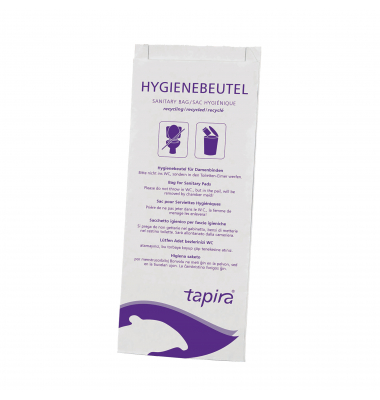 Hygienebeutel 07730026, Gebrauchshinweis, mehrsprachig, weiß, offen