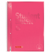 Collegeblock 10-67928125 Student, Lineatur 28 / kariert mit Rand innen/außen, A4+, 90g, rosa, 80 Blatt