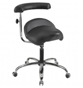 Sitzhocker 09701 A20, schwarz, mit Rollen, h&ouml;henverstellbar, bis 120kg