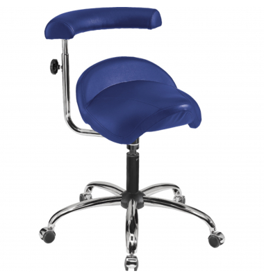 Sitzhocker 09721 A20, blau, mit Rollen, h&ouml;henverstellbar, bis 120kg
