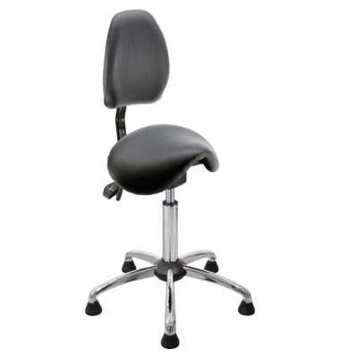 Sitzhocker 04130 Assistant Basic, schwarz, mit Bodengleitern, höhenverstellbar, bis 120kg