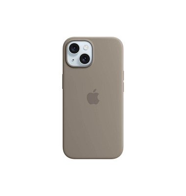 Silikon Case mit MagSafe Handy-Cover für Apple iPhone 15 tonbraun