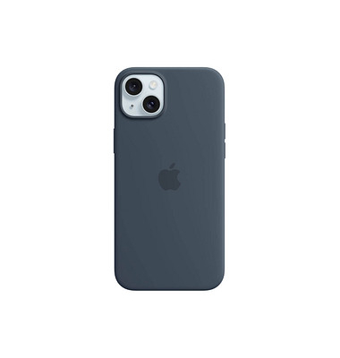 Silikon Case mit MagSafe Handy-Cover für Apple iPhone 15 Plus sturmblau